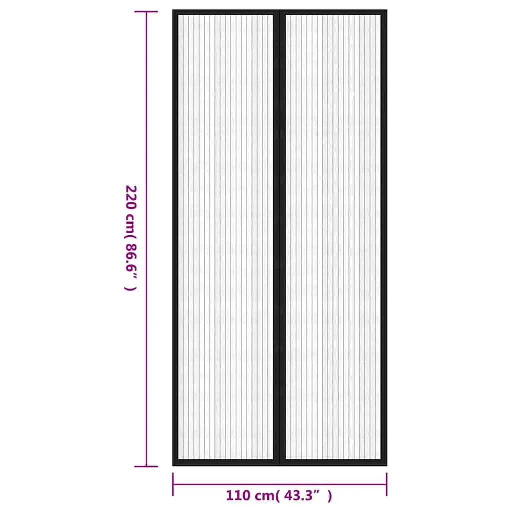 Insect Door Curtains for Easy Home Use 2 pcs Black 220x110 cm