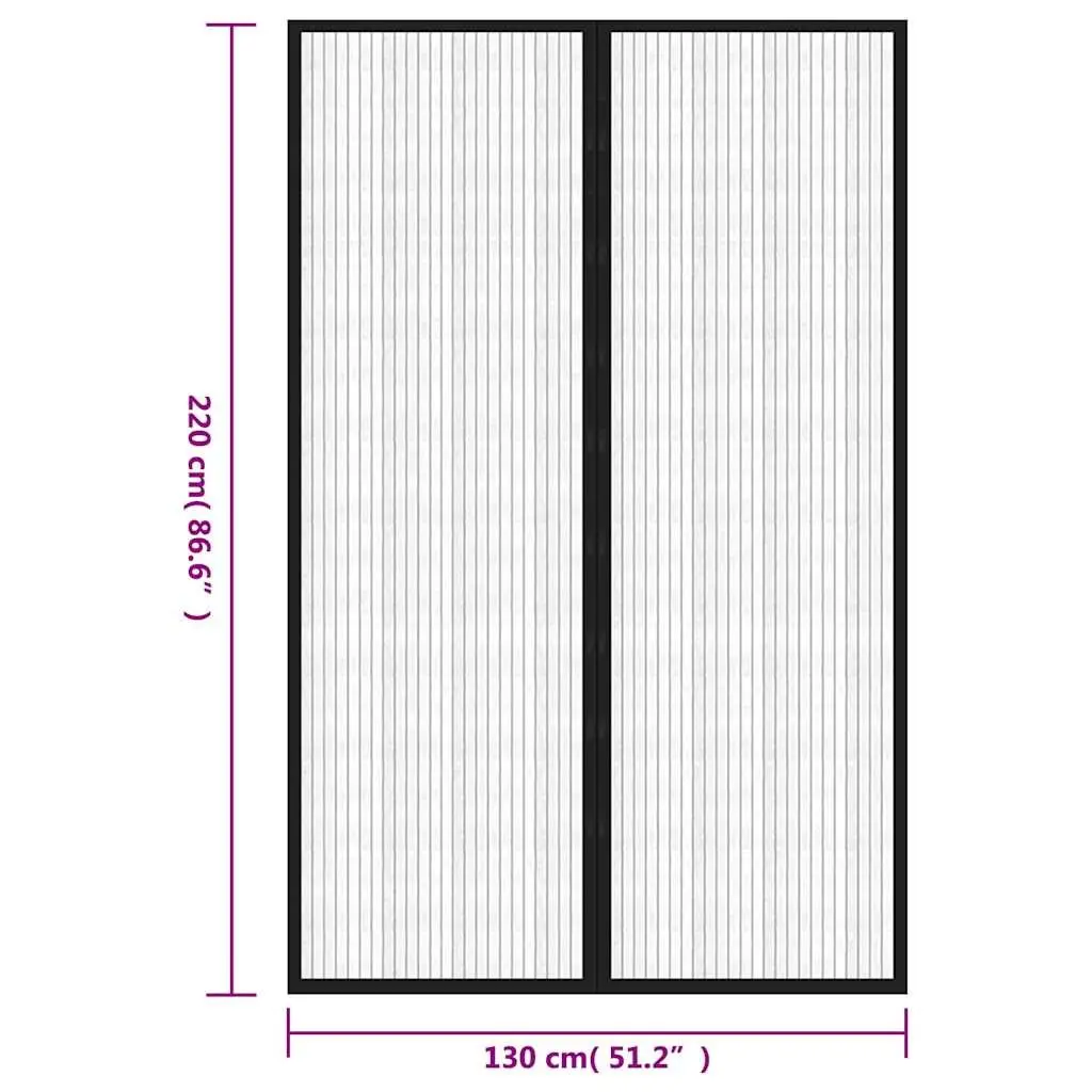 Insect Door Curtains Mesh Screen Water-resistant Polyester 220x130 cm Black 2 pcs