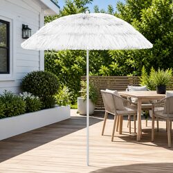 Functional White Beach Parasol 180cm for Outdoor Use