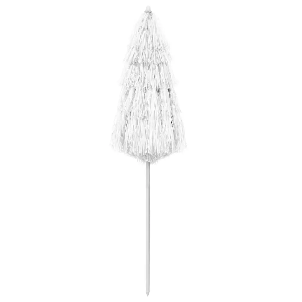 Beach Parasol Polyester 180cm White UV Protection Outdoor Sun Umbrella