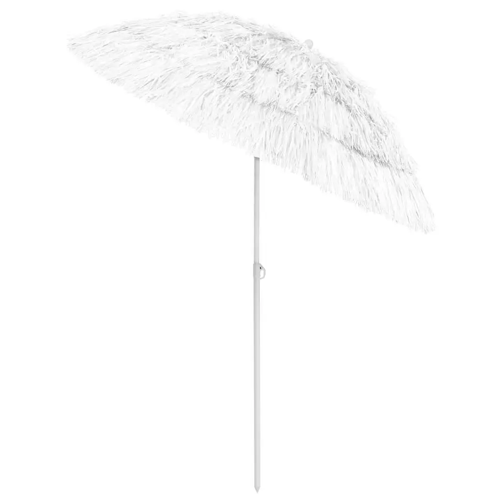 Beach Parasol Polyester 180cm White UV Protection Outdoor Sun Umbrella
