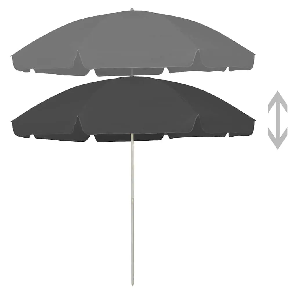Beach Parasol UV Protective Polyester Canopy 300cm Anthracite