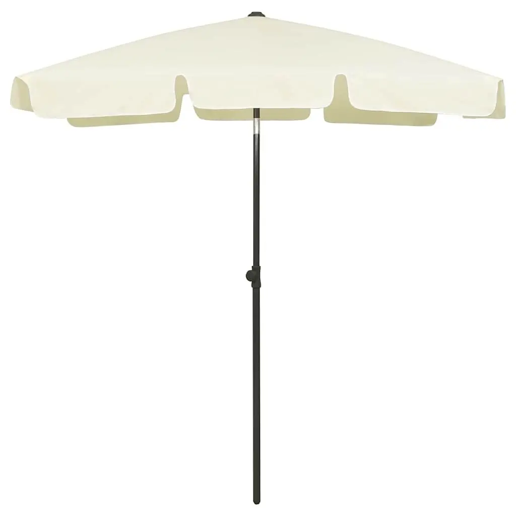 Beach Parasol Outdoor Sunshade Umbrella Yellow 180x120 cm Tilt Function Garden
