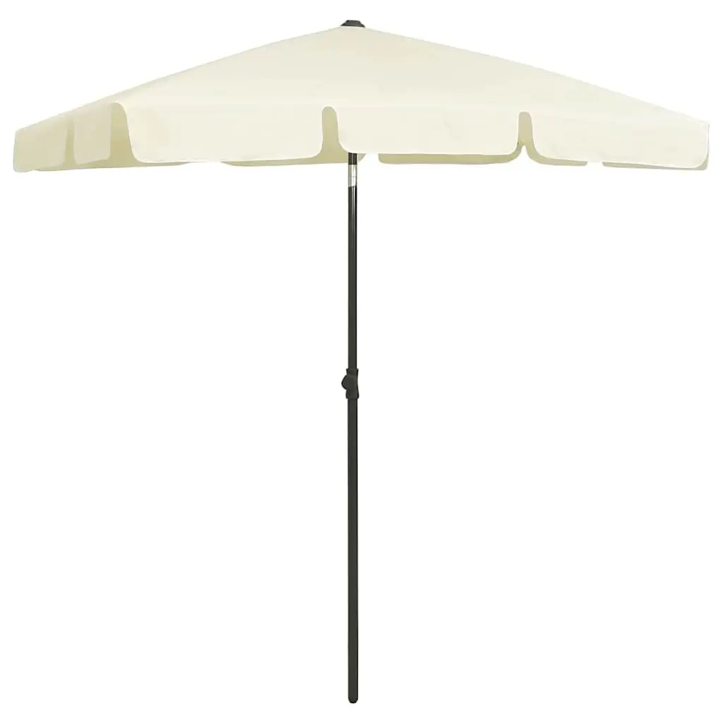 Beach Parasol Outdoor Sunshade Umbrella Yellow 180x120 cm Tilt Function Garden