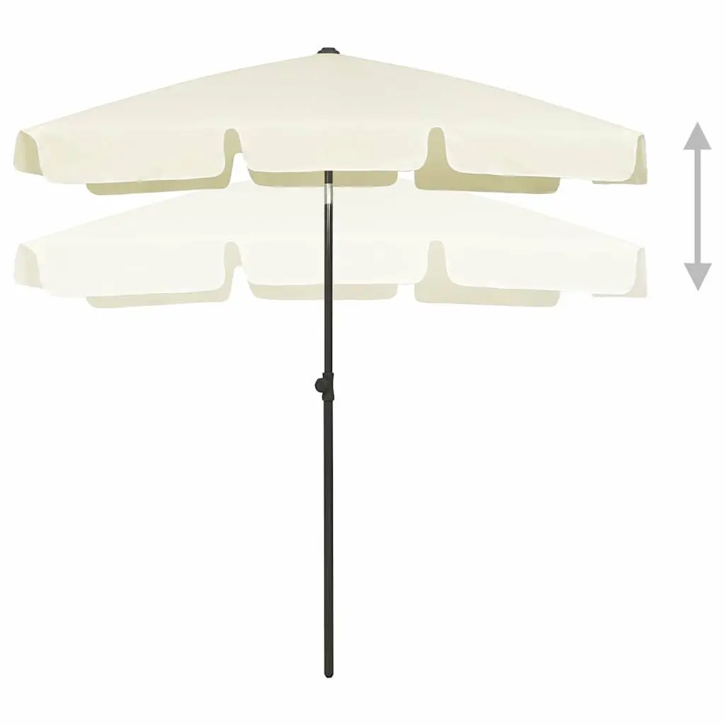 Beach Parasol Outdoor Sunshade Umbrella Yellow 180x120 cm Tilt Function Garden