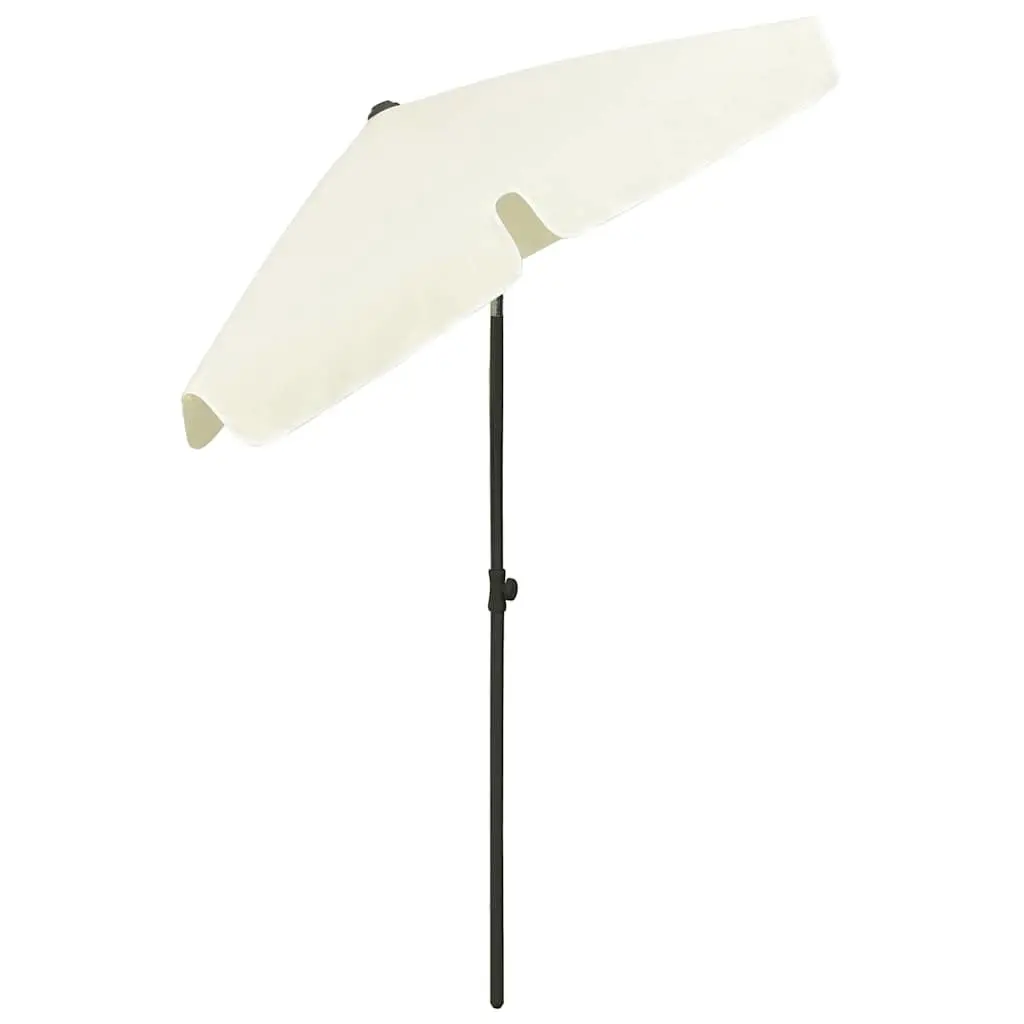 Beach Parasol Outdoor Sunshade Umbrella Yellow 180x120 cm Tilt Function Garden