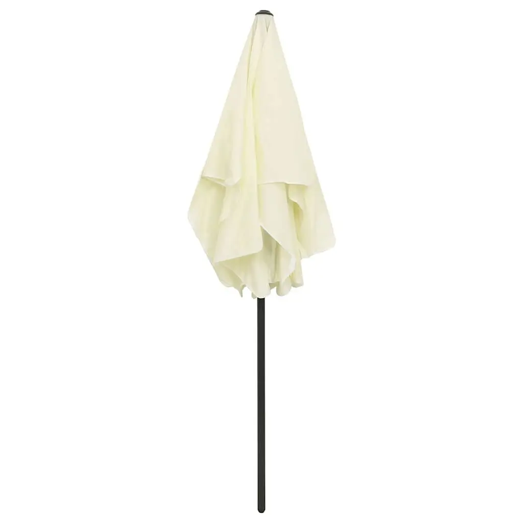 Beach Parasol Outdoor Sunshade Umbrella Yellow 180x120 cm Tilt Function Garden
