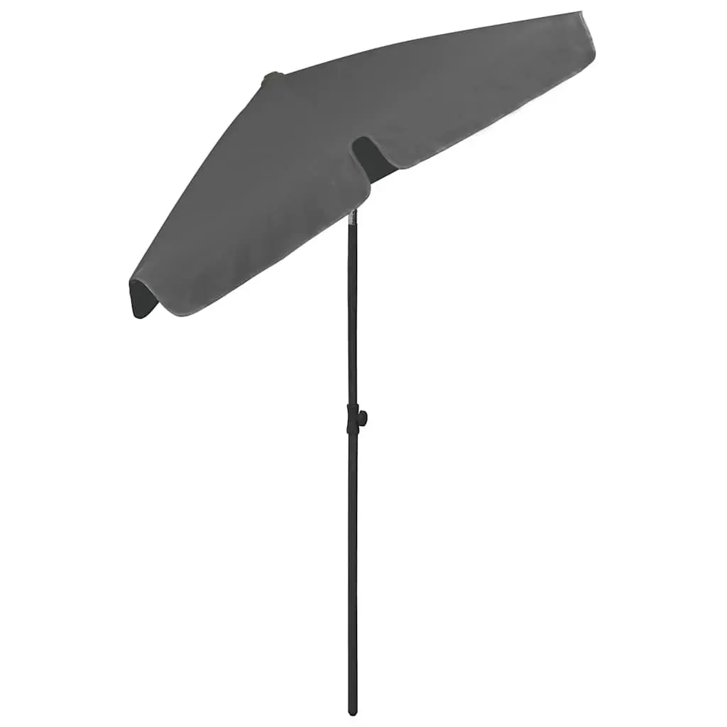 Beach Parasol UV Protective Polyester Canopy 180x120cm Anthracite