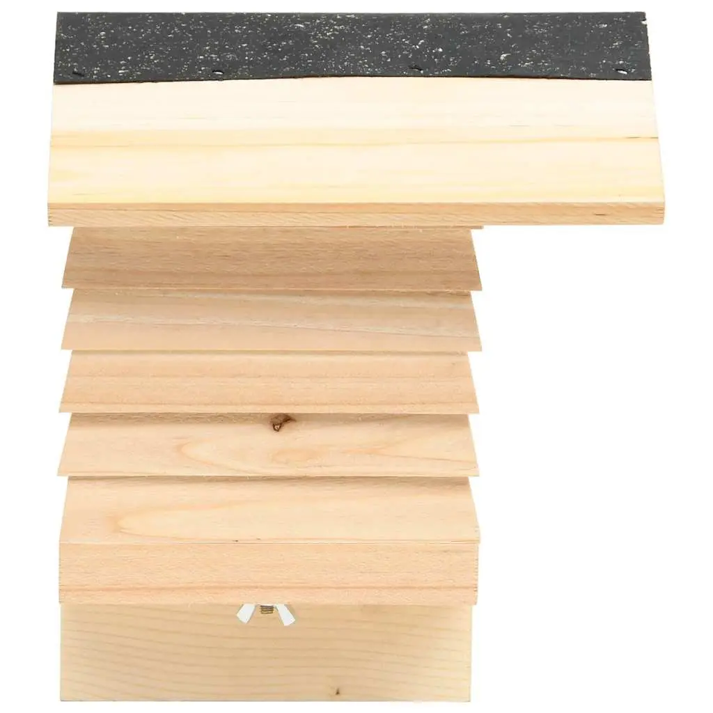 Bee Hotel Wooden Nesting House Solitary Bee Habitat Outdoor Brown 22x20x20cm