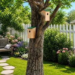Functional Wooden Bird Houses - Perfect for Garden Use, 10 Pack