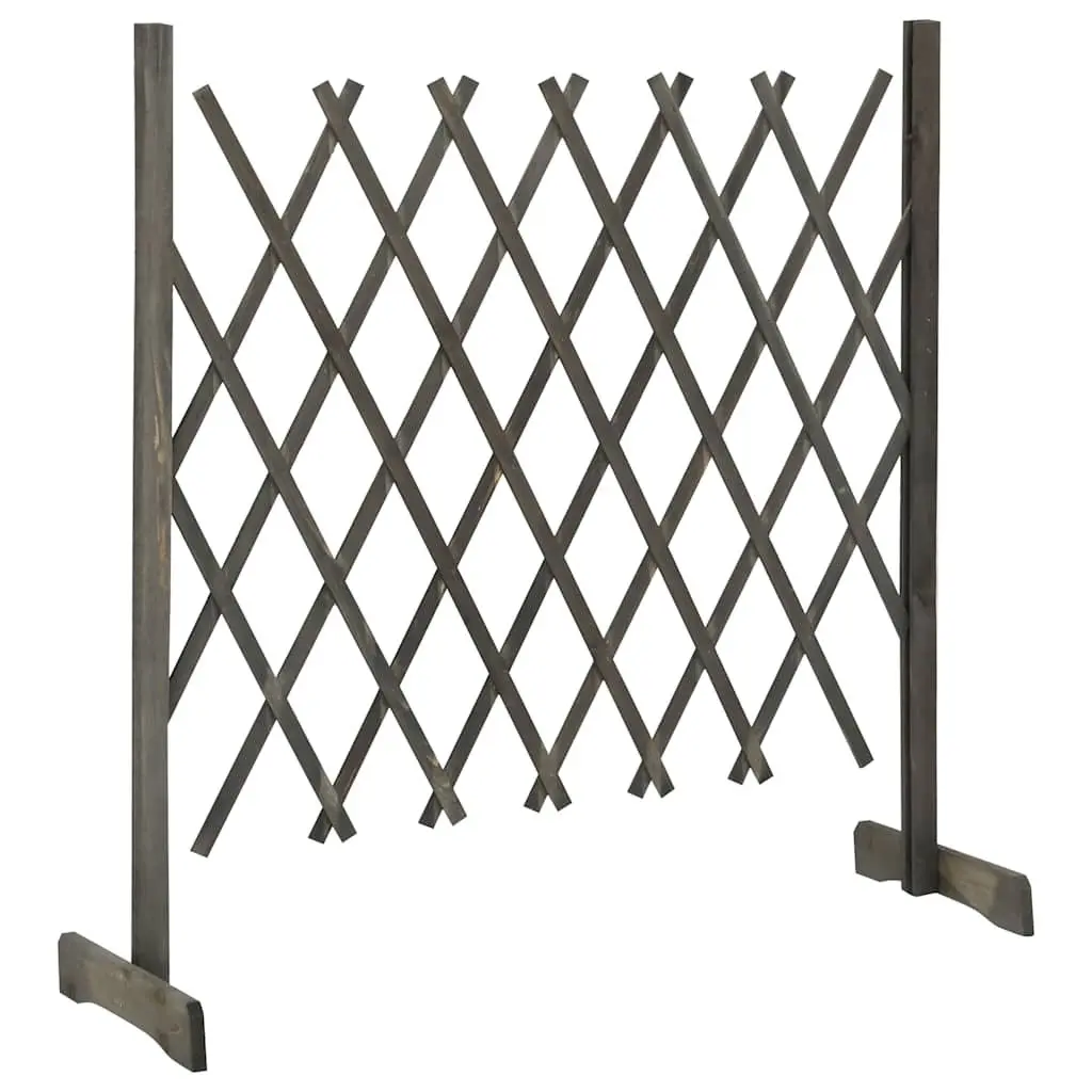 Garden Trellis Fence Panel Wooden Expandable 120x90 cm Grey