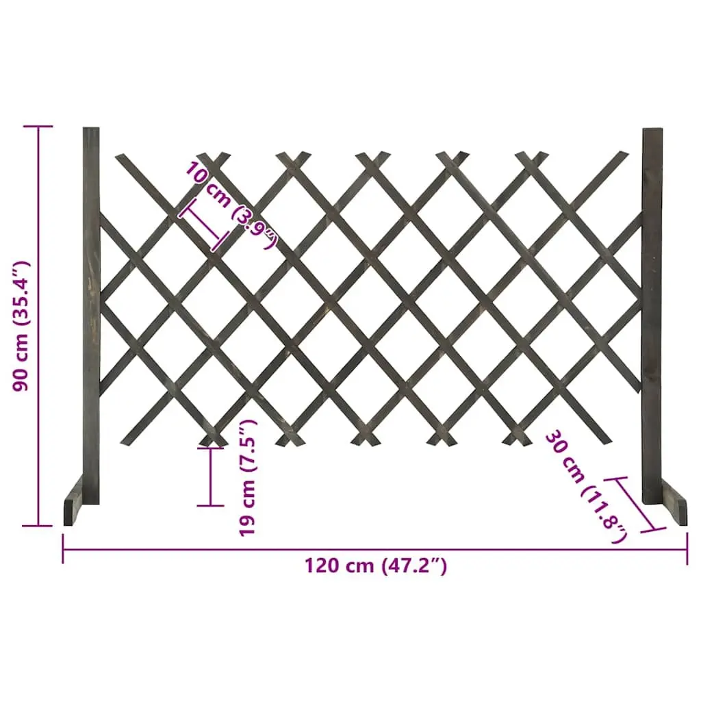 Garden Trellis Fence Panel Wooden Expandable 120x90 cm Grey