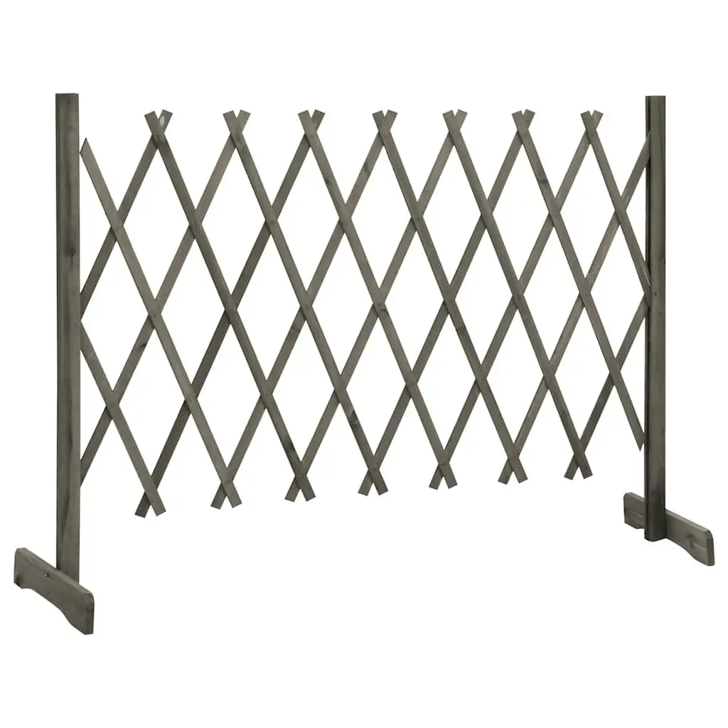 Garden Trellis Fence Panel Solid Firwood Expandable 150x80 cm Grey