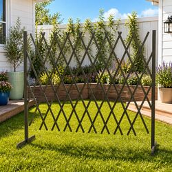 Practical Grey Trellis Fence for Gardens and Walkways