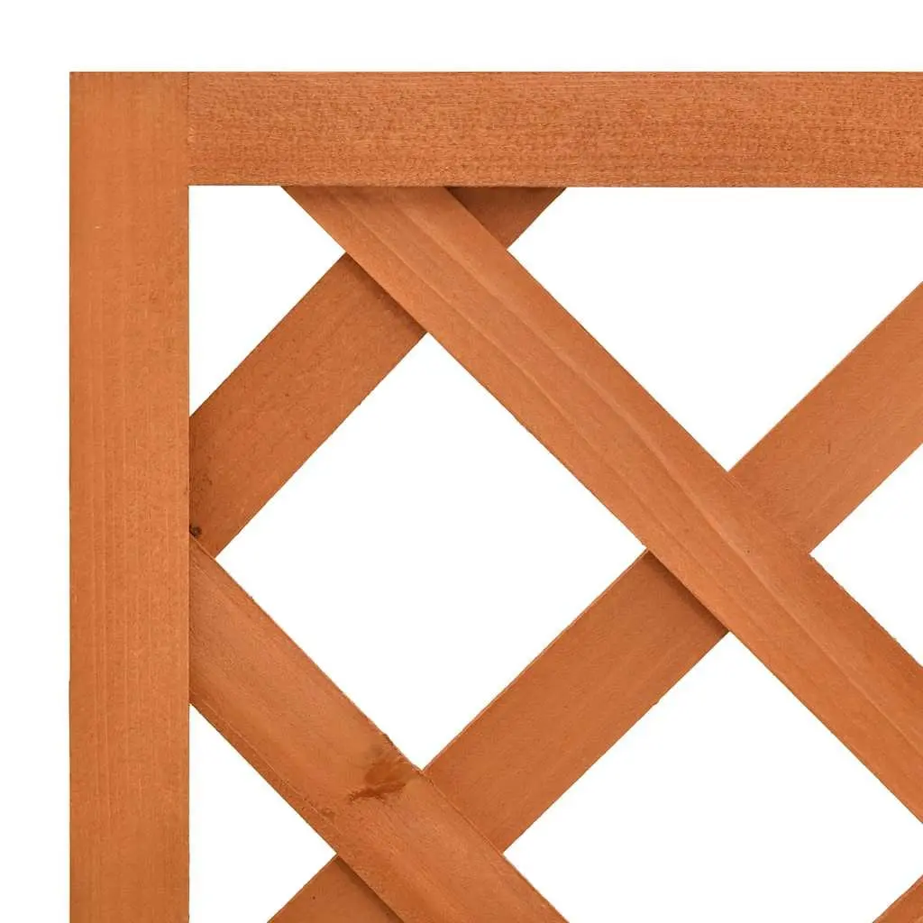 Orange Garden Planter with Trellis Support 50x25x90cm Solid Firwood Outdoor Climbing Plant Box