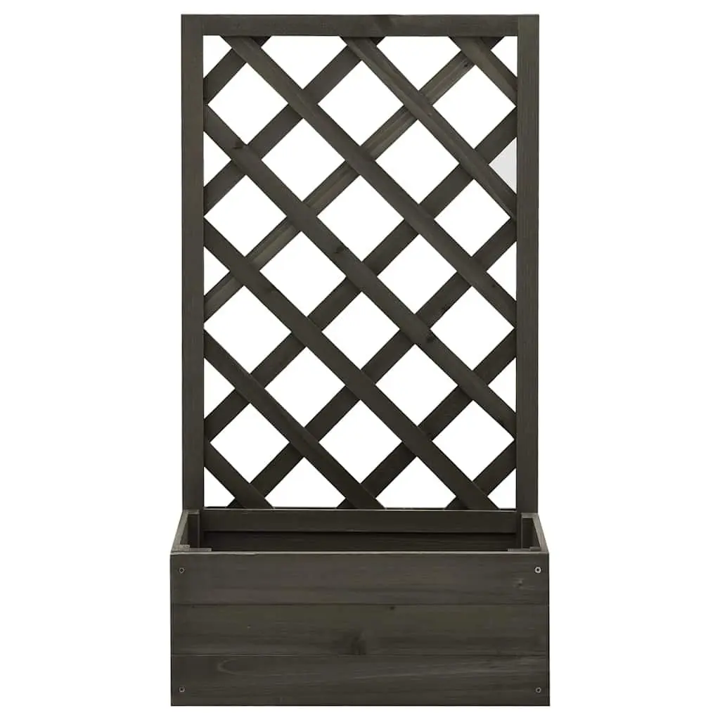 Outdoor Climbing Plants Planter with Integrated Trellis Grey 50x25x90cm Flower Box