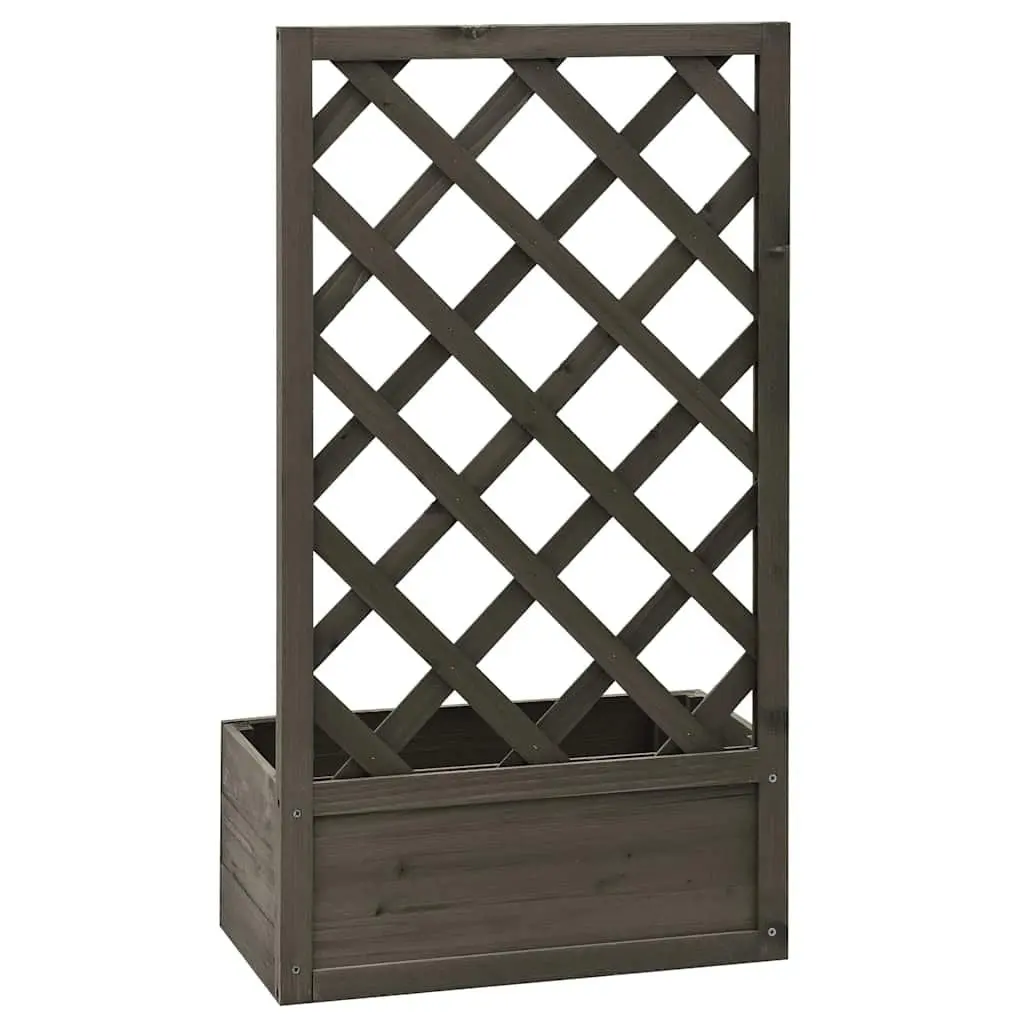 Outdoor Climbing Plants Planter with Integrated Trellis Grey 50x25x90cm Flower Box