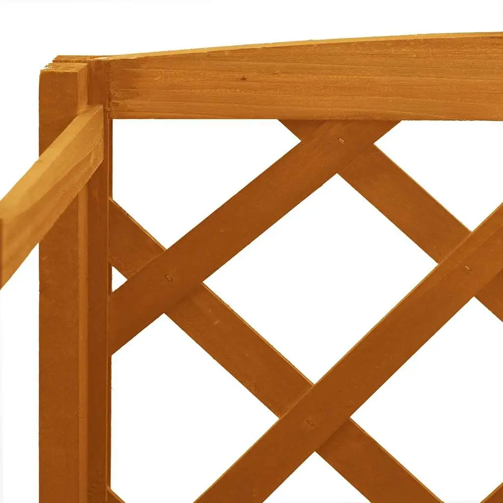 Trellis Plant Stand Orange Solid Fir Wood 60x30x140cm Three Shelf Display for Climbing Plants in Garden