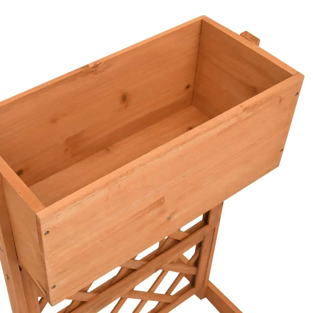 Garden Trellis Planter Solid Firwood Raised Flower Box 45 x 30 x 74 cm Orange