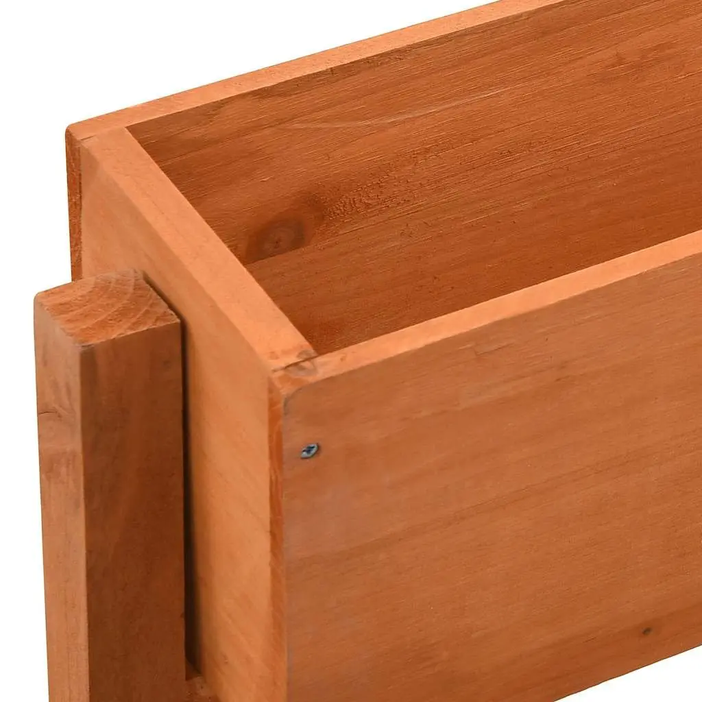 Folding Planter Solid Firwood Orange 60x14x75cm Sturdy Raised Flower Bed for Garden Patio Balcony