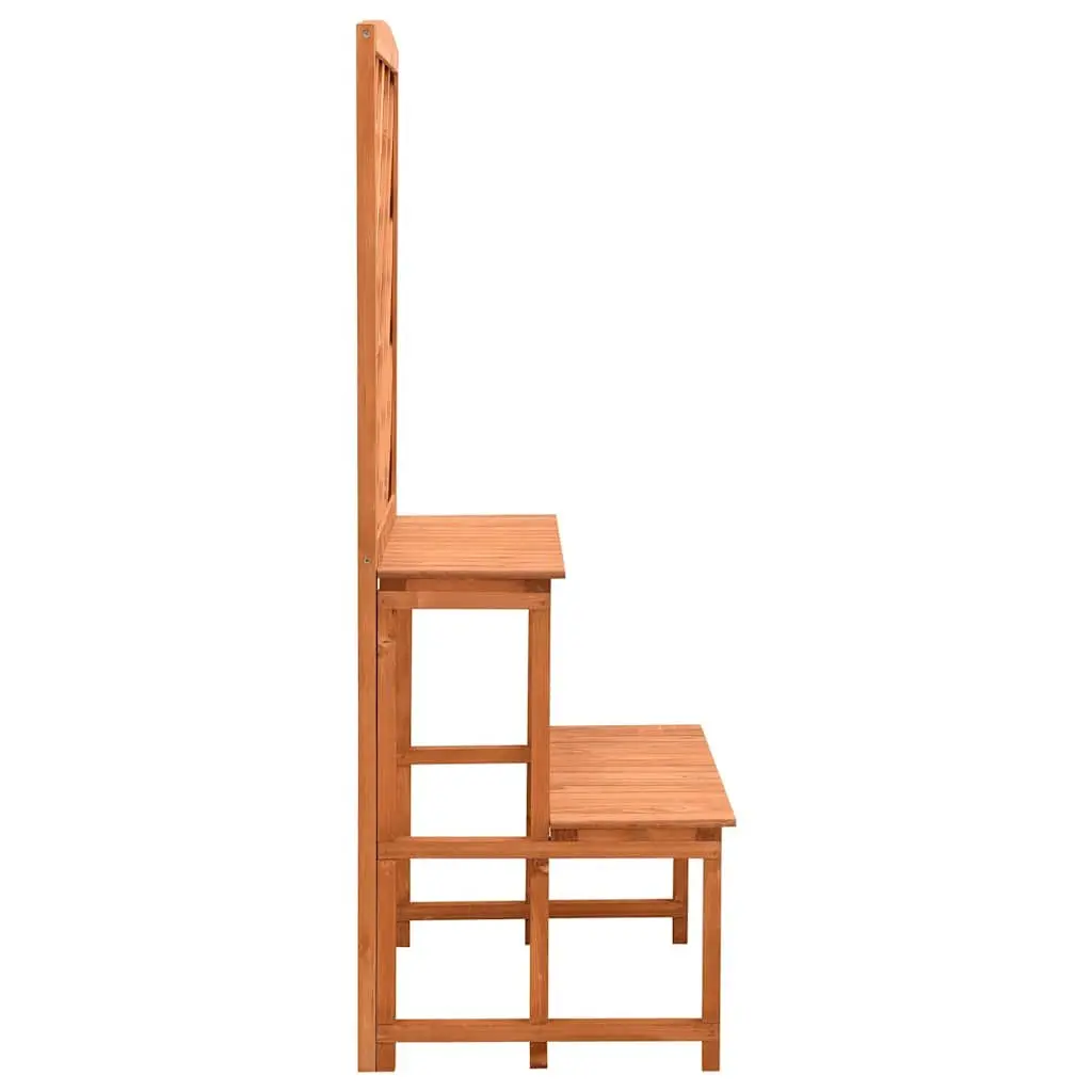 Plant Stand Solid Firwood 70 x 42 x 120 cm Orange with Trellis Ladder Shelves