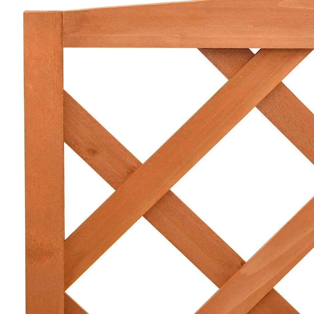 Plant Stand Solid Firwood 70 x 42 x 120 cm Orange with Trellis Ladder Shelves