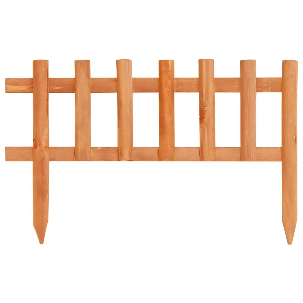 Garden Edging 10 Pieces Solid Firwood Orange Durable Lawn Border Outdoor Landscaping