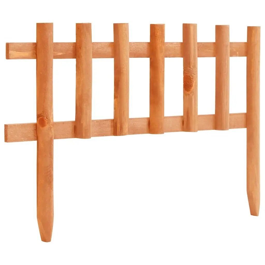 Garden Edging 10 Pieces Solid Firwood Orange Durable Lawn Border Outdoor Landscaping