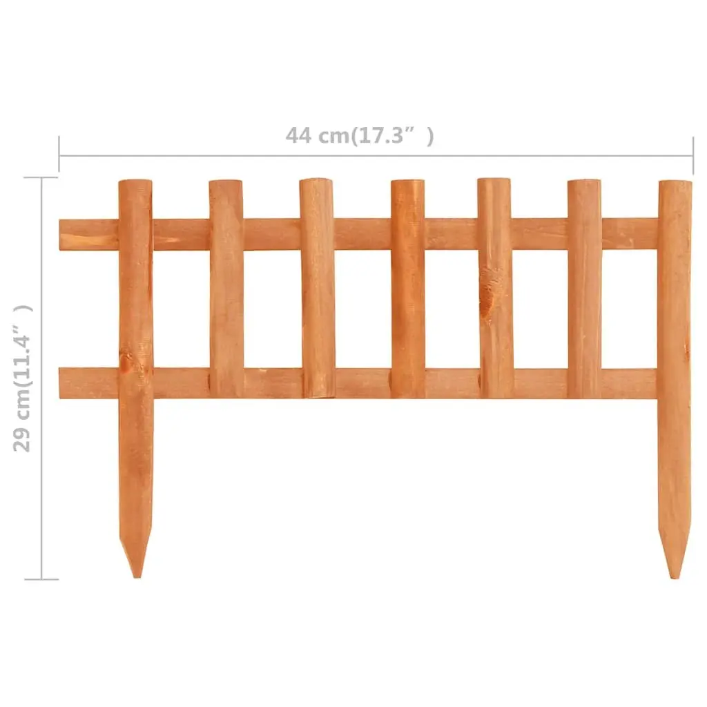 Garden Edging 10 Pieces Solid Firwood Orange Durable Lawn Border Outdoor Landscaping