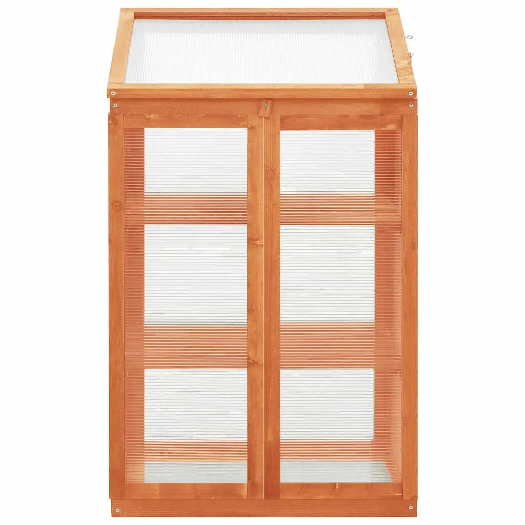 Wooden Greenhouse PC Board and Firwood 60x45x100 cm Brown
