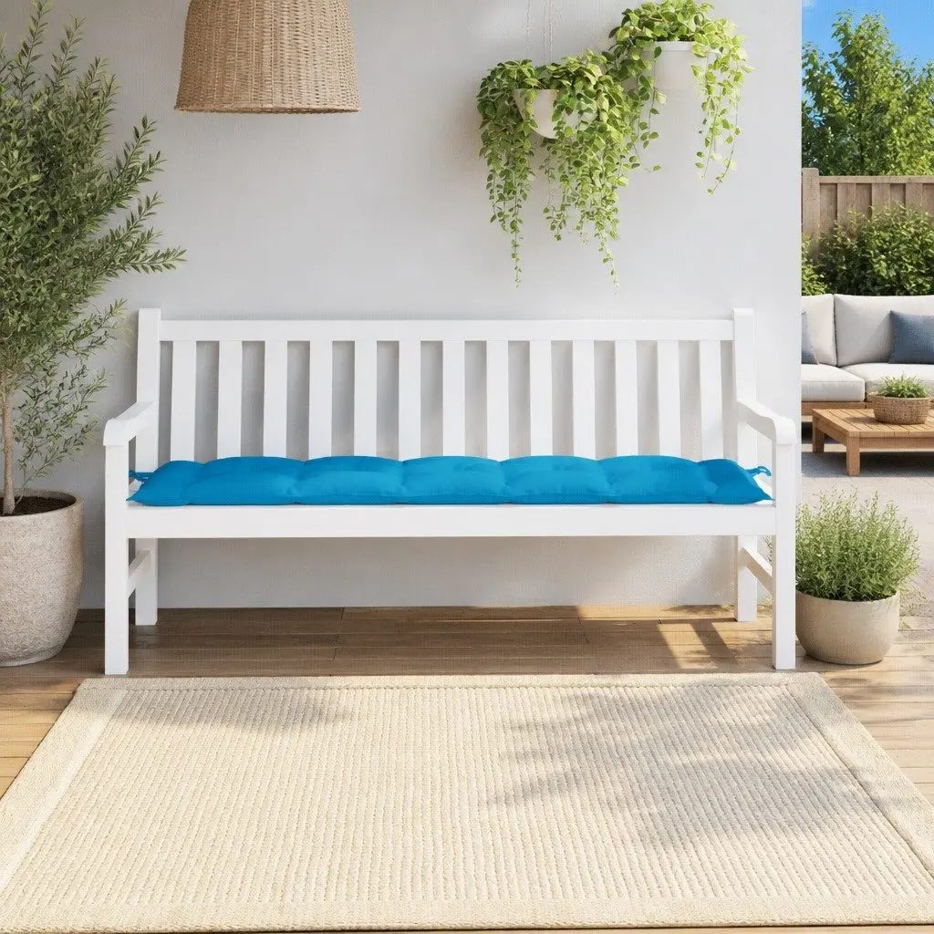 Outdoor Seat Pad Cushion Oxford Fabric Blue 180x50x7cm Garden Bench Furniture