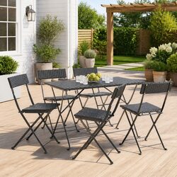 Practical Folding Bistro Chairs for Garden Use - Set of 6