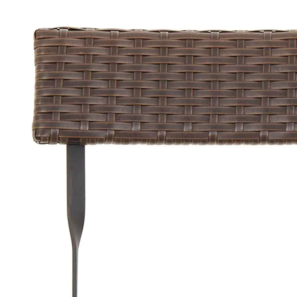 Folding Bistro Chairs PE Rattan Powder-coated Steel Brown 6 Piece Outdoor Garden Seating