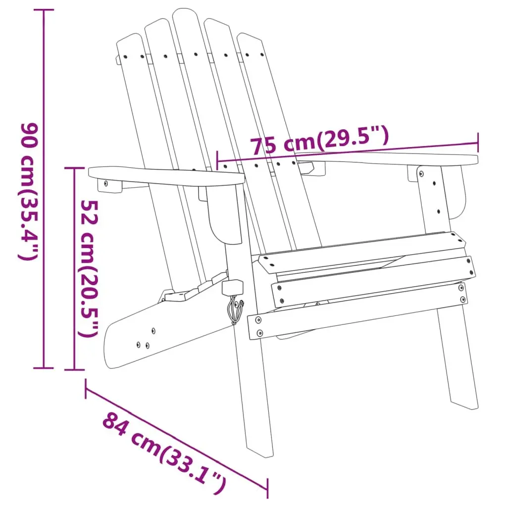 Adirondack 3-Piece Lounge Set for Outdoor Use
