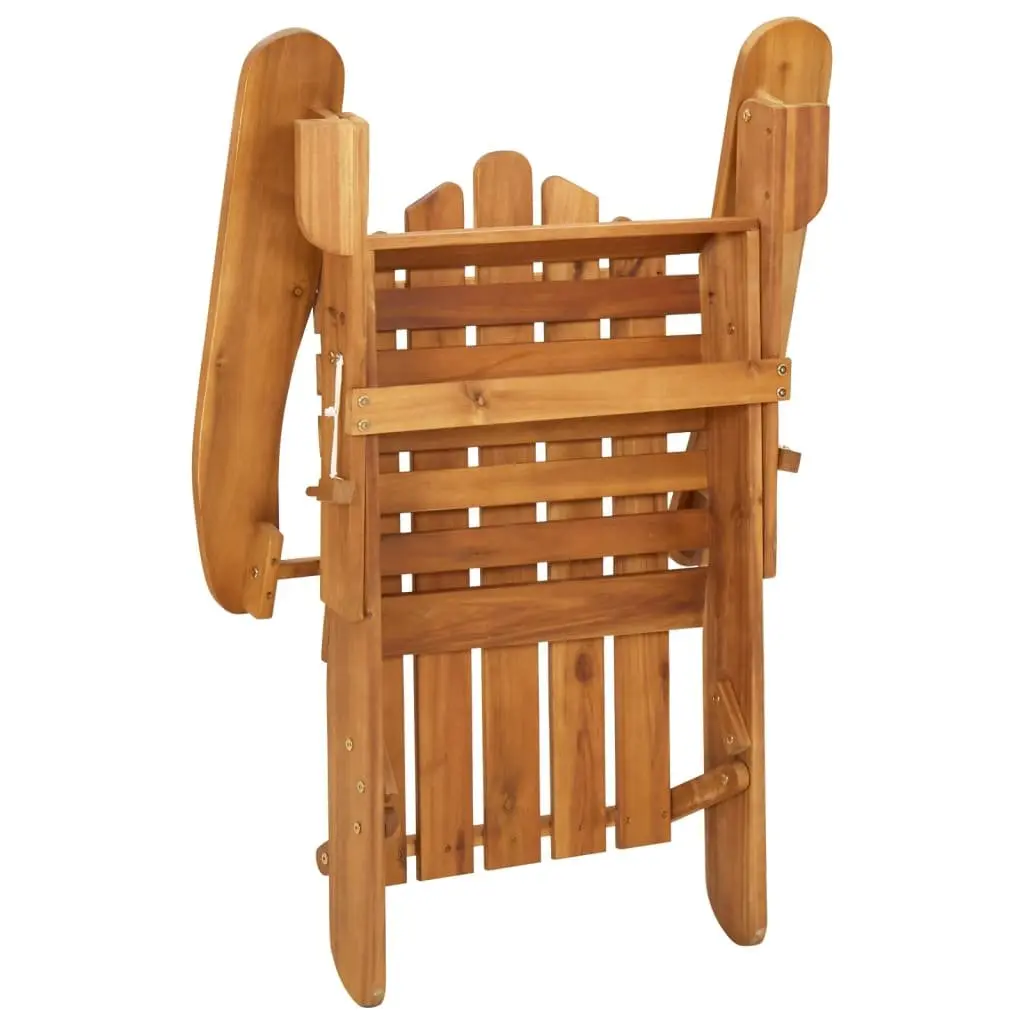 Adirondack Garden Lounge Set 3 Piece Outdoor Furniture Wooden Chair Table Brown