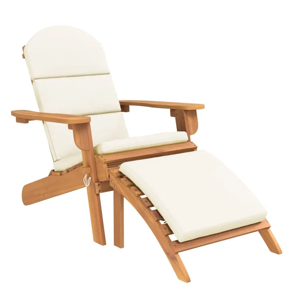 Adirondack Lounge Set Solid Acacia Wood Brown 3 Piece Outdoor Furniture with Cushions