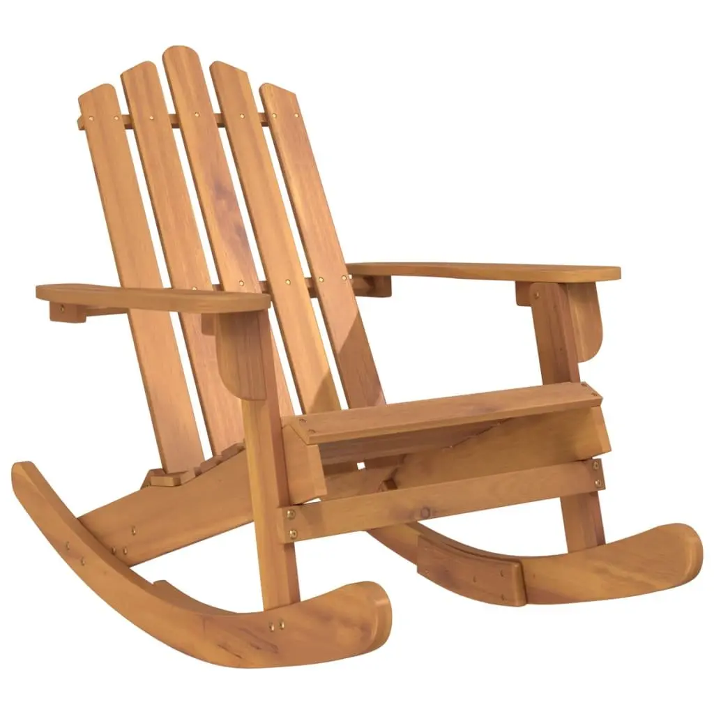 Adirondack Rocking Chair Set Solid Acacia Wood 3 Piece Brown