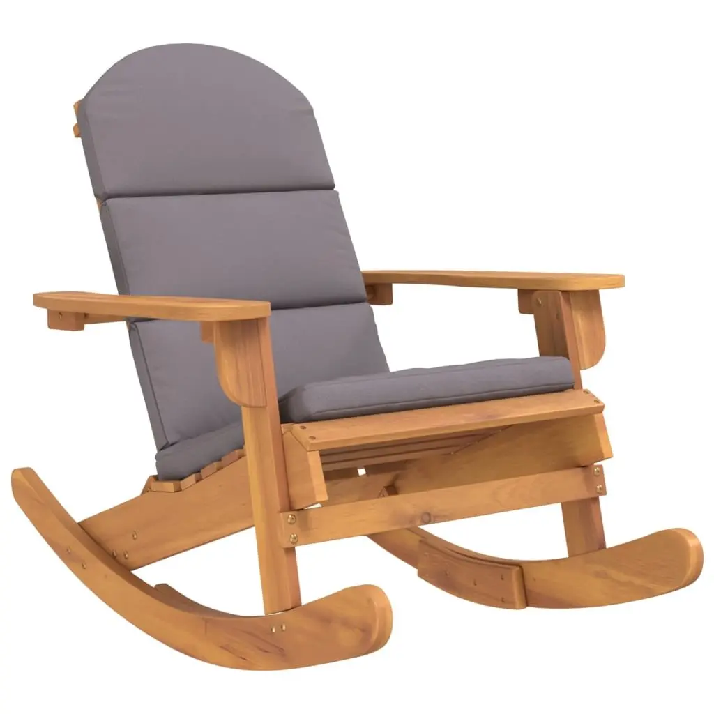 Adirondack Wooden Rocking Chair Garden Lounge Set 3 Piece Brown
