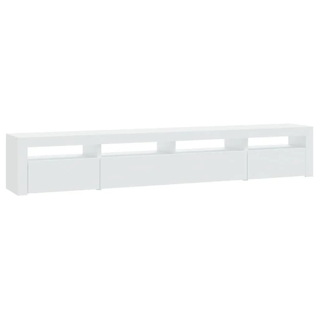 TV Cabinet with RGB LED Lights White Modern Media Stand Storage Unit 240cm