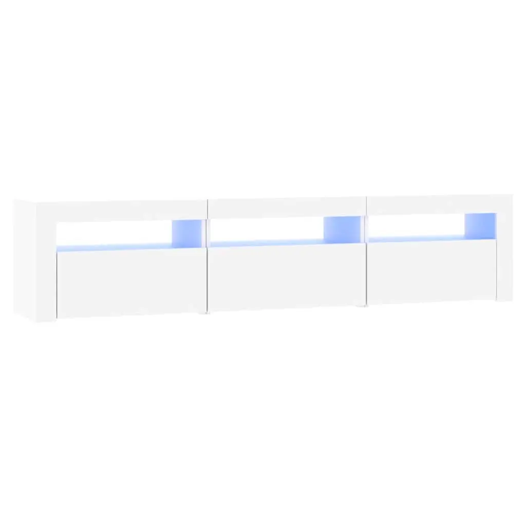 TV Cabinet with RGB LED Lights White Modern Media Unit Storage Furniture