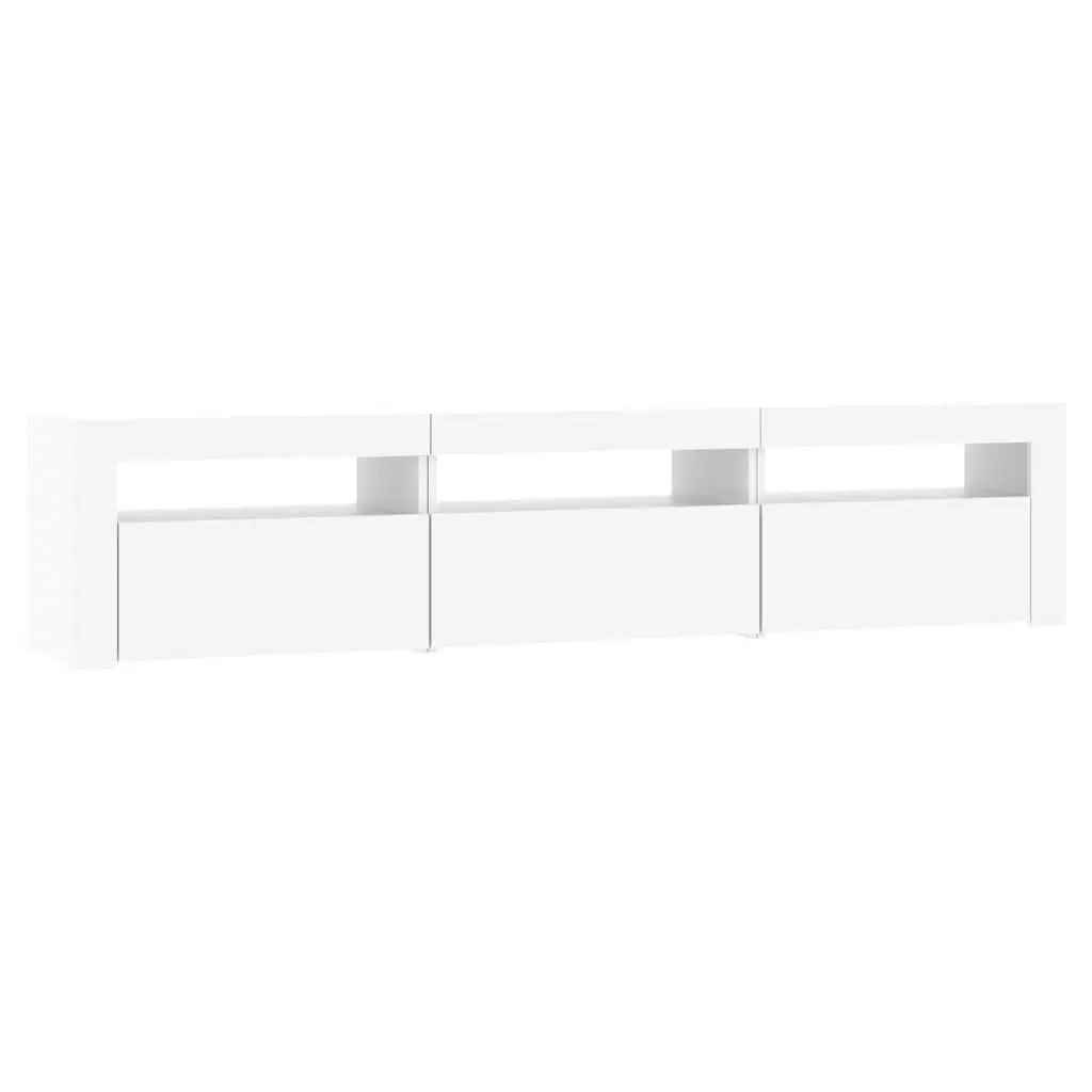 TV Cabinet with RGB LED Lights White Modern Media Unit Storage Furniture