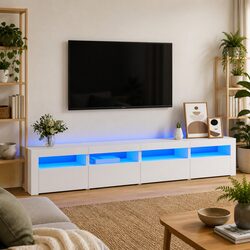Functional TV Cabinet with RGB Lighting for Your Home