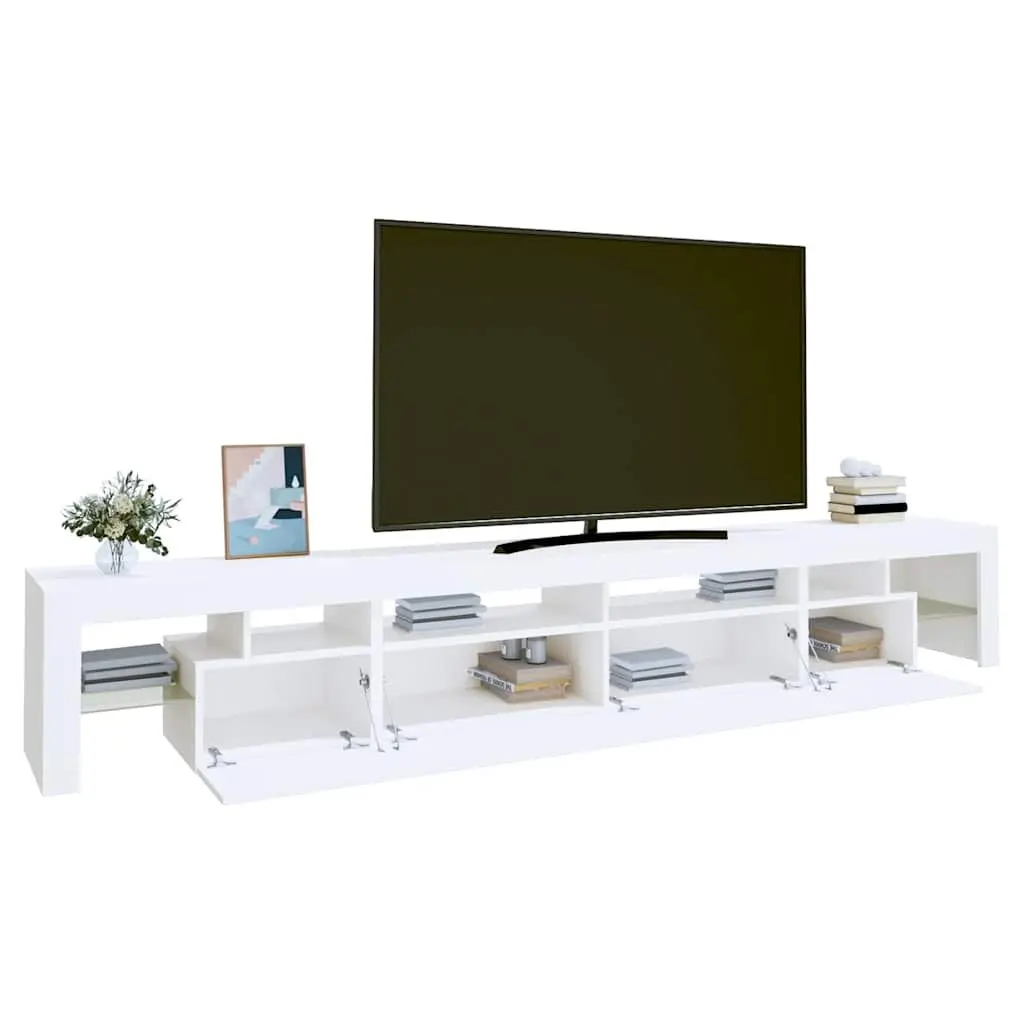TV Cabinet with RGB LED Lights Storage Unit White Media Stand 260x36.5x40cm