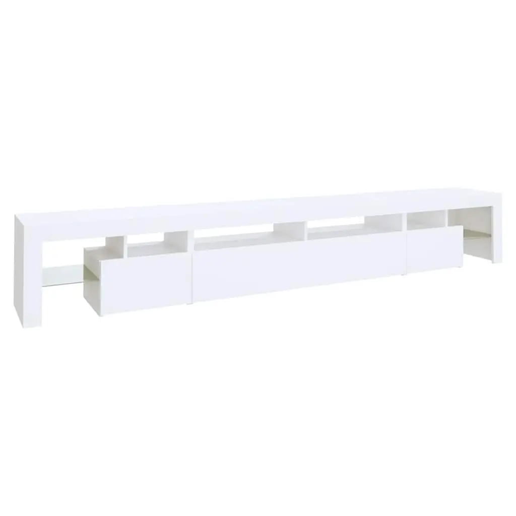 TV Cabinet with RGB LED Lights Storage Unit White Media Stand 260x36.5x40cm