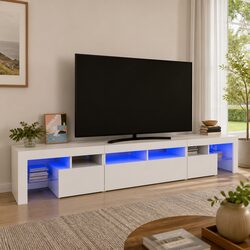 Practical TV Cabinet with RGB LED Lights for Home Use 230cm