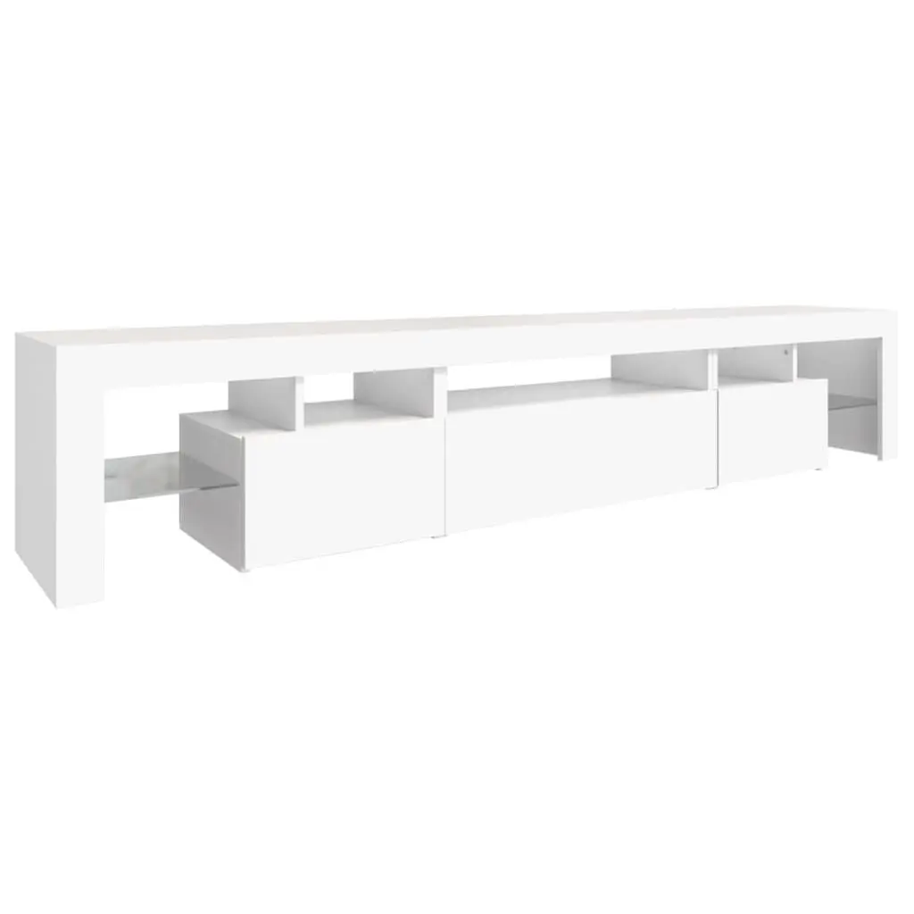 TV Cabinet with RGB LED Lights White 215x36.5x40 cm Media Unit Storage