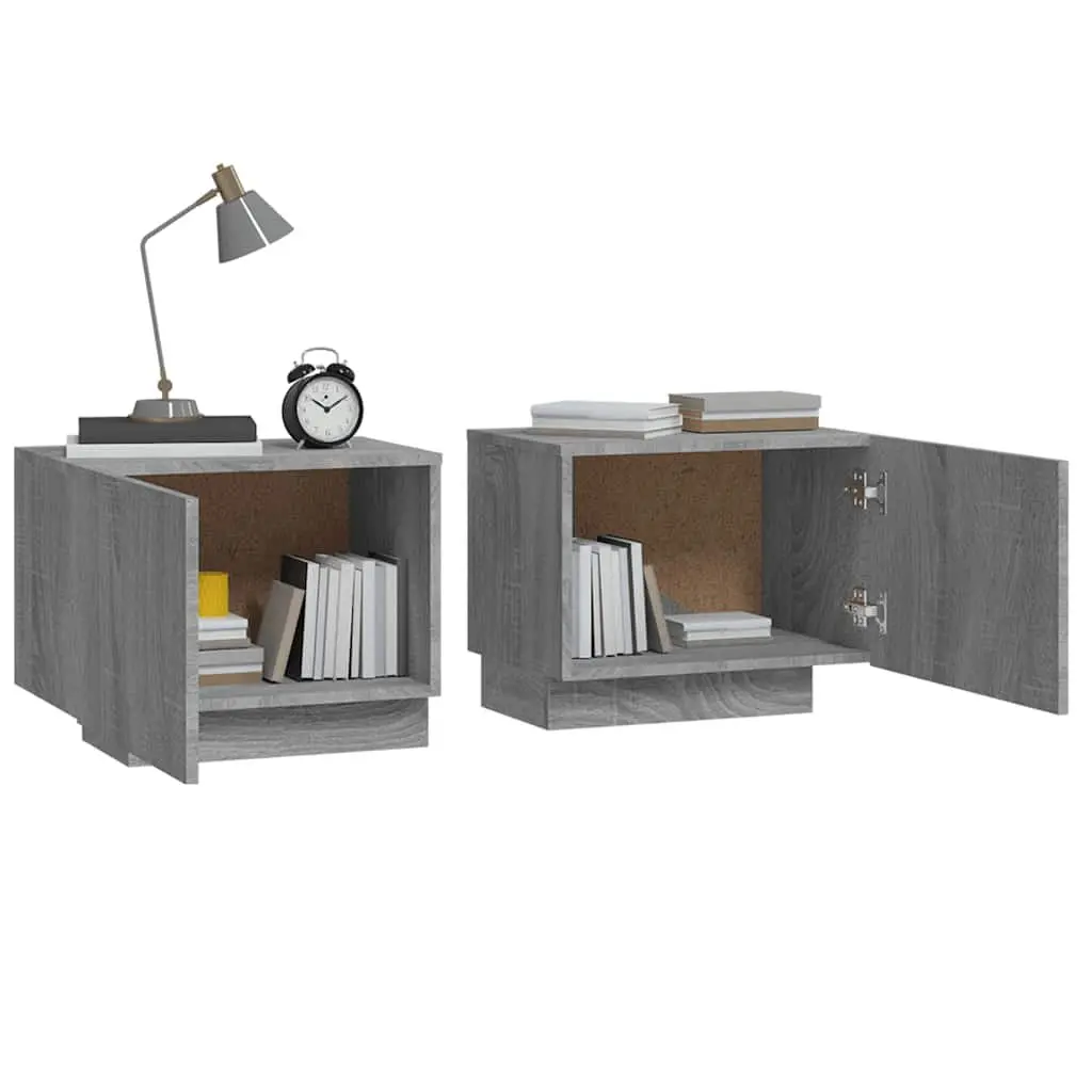Bedside Cabinet Engineered Wood Grey 100 x 35 x 40 cm
