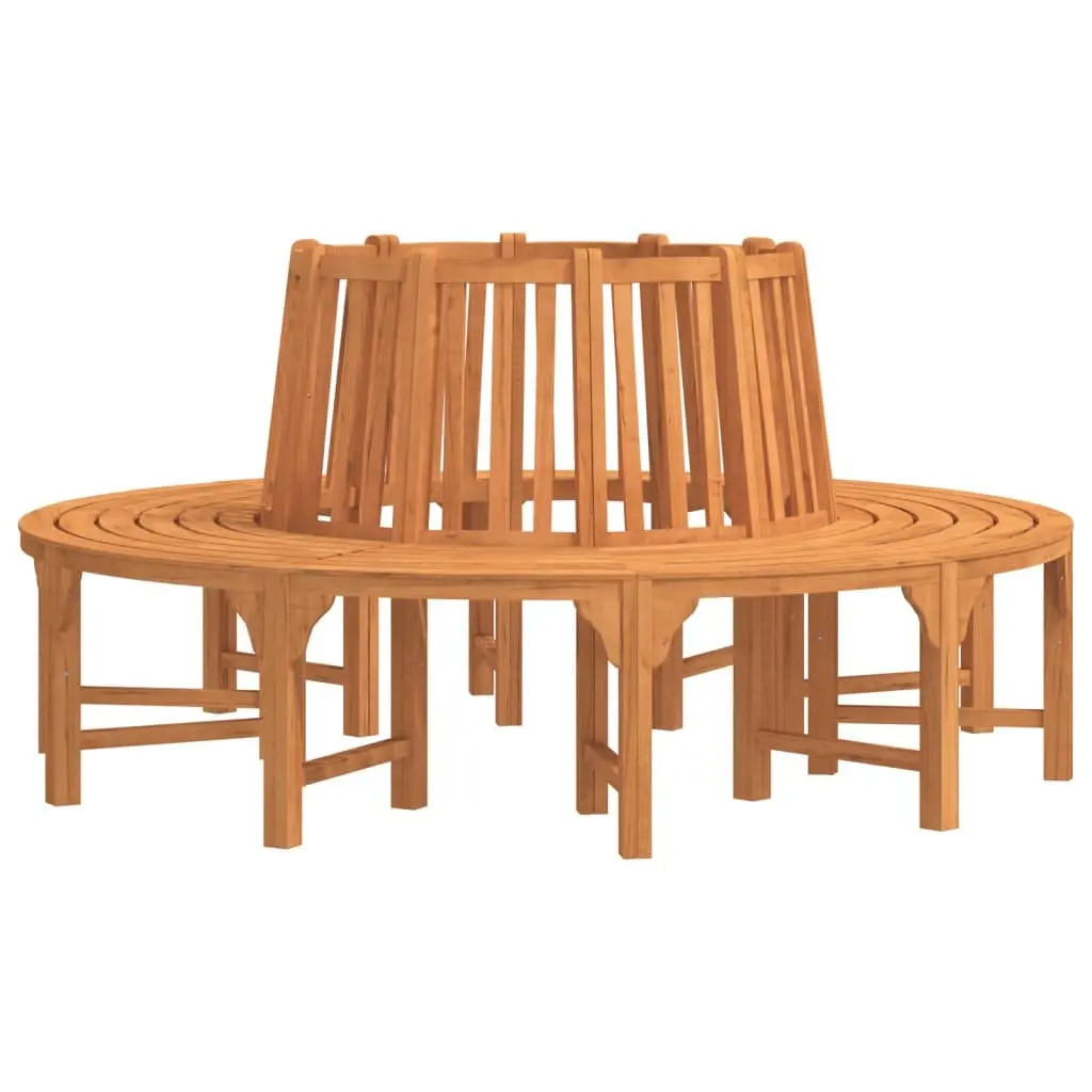 Round Tree Bench Solid Eucalyptus Wood Circular 208 cm Brown