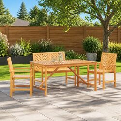 Outdoor Dining Set 4-Piece Acacia Wood with Chairs