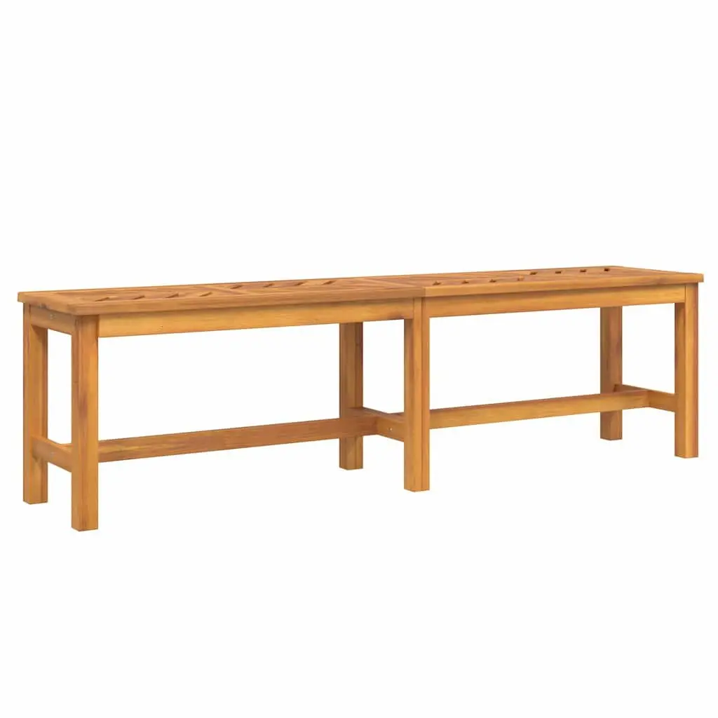 Garden Dining Set Solid Acacia Wood 5 Piece Rectangular Table Chairs Brown
